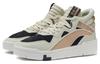 Li Ning Wave Suprewave Mid Slip Resistant Abrasion Resistant High top Skateboard Shoes Women's White Black Gold AGCR234-2