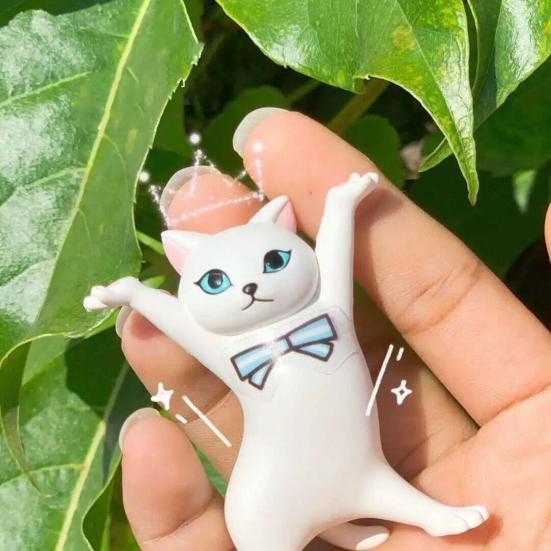 Earphone Stand Handmade Cute Dancing Cat Shape Penholder Doll Decoration for Desktop