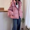 Autumn and winter down cotton-padded clothes women's short large size loose small hooded warm cotton-padded jacket jacket