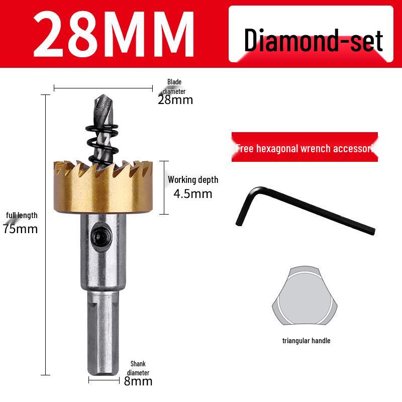 Cobalt Titanium-plated High-speed Steel Hole Saw Drill Bit for Metal and Aluminum