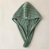 Azure Holiday Striped Hair Towel Combed Cotton Luxury Hair Dry Towels Hot Hair Wrap Drying Tool