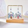 3pairs Colorful Rhinestone Drop Earring Zinc Zinc Alloy Spider Earrings Halloween Dangle Earrings  Girls Gift