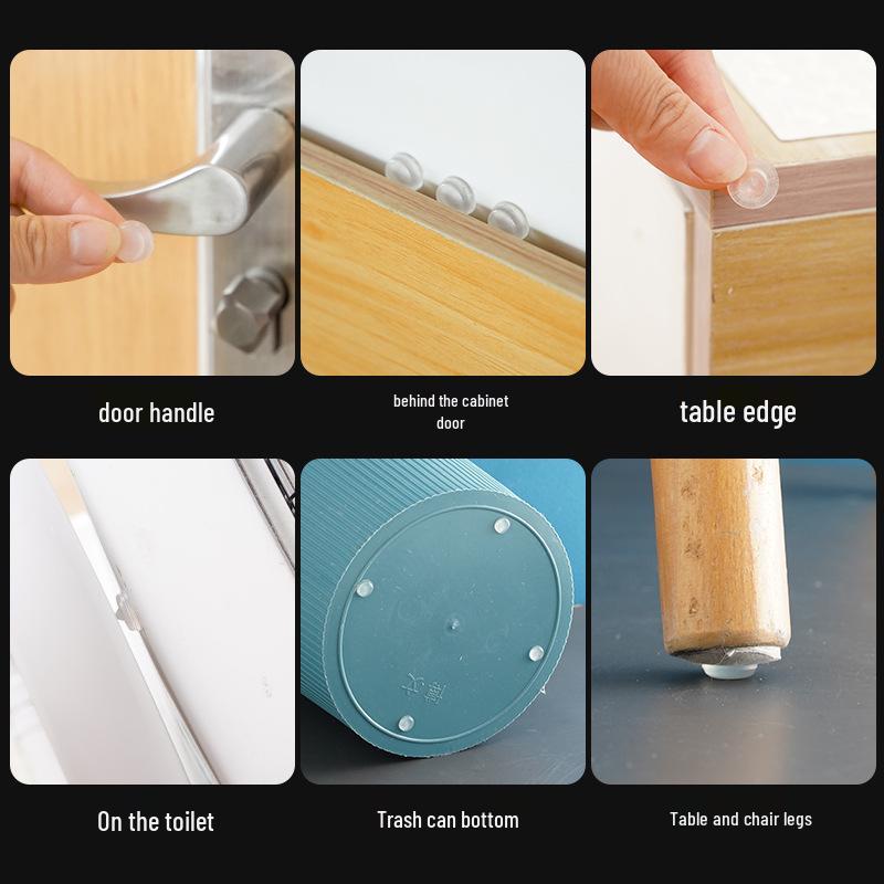 Cylindrical Transparent Silicone Anti-Collision & Non-Slip Furniture Pads