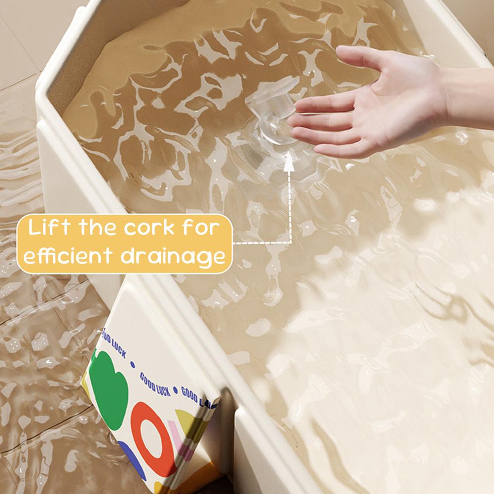 Baby Bathtub for Infants To Toddlers Collapsible Baby Bath Tub with Drain Outlet Infant Tub Toddler Bathtub Shower Basin75x45x25