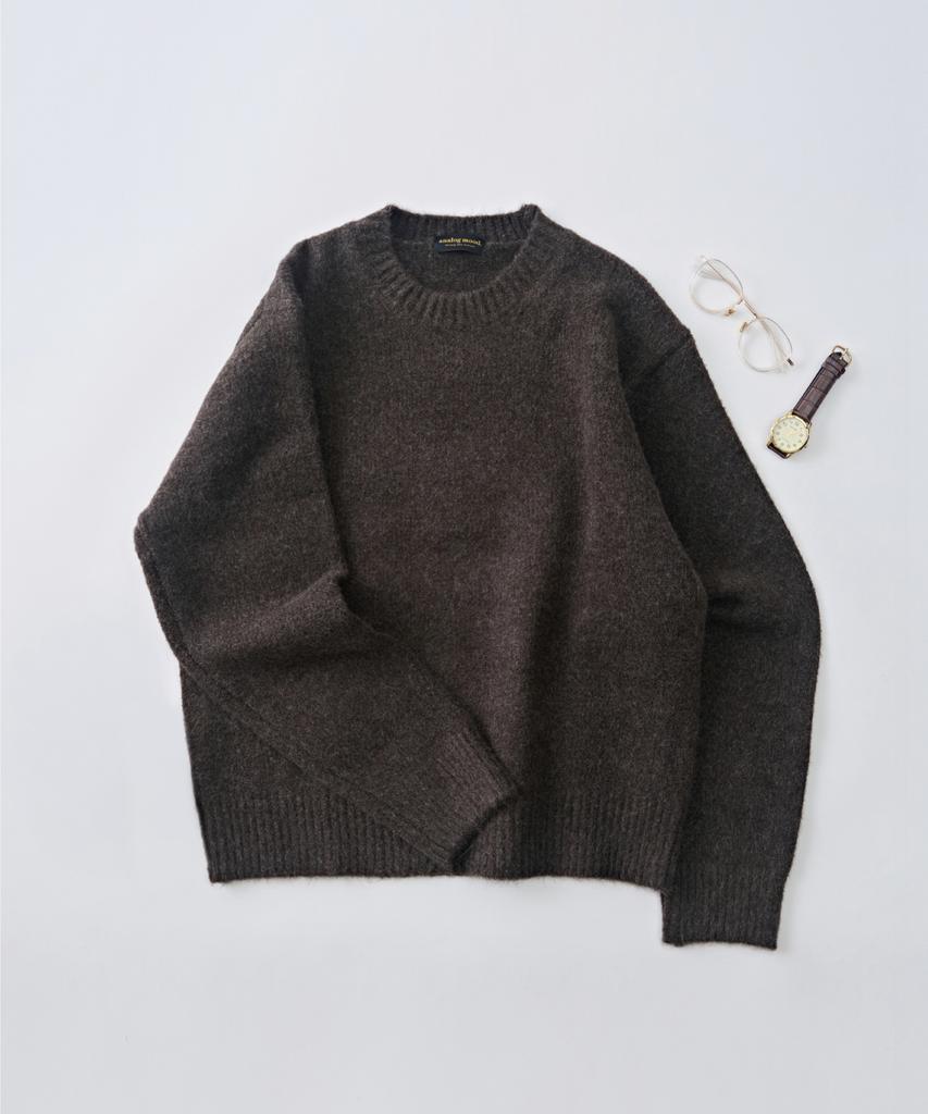ANALOG MOOD Daily Angora Round Knit (Brown)