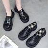 Platform-soled High-end French Small Leather Shoes New Flat-soled Heightening British-style Soft Leather Single Shoes