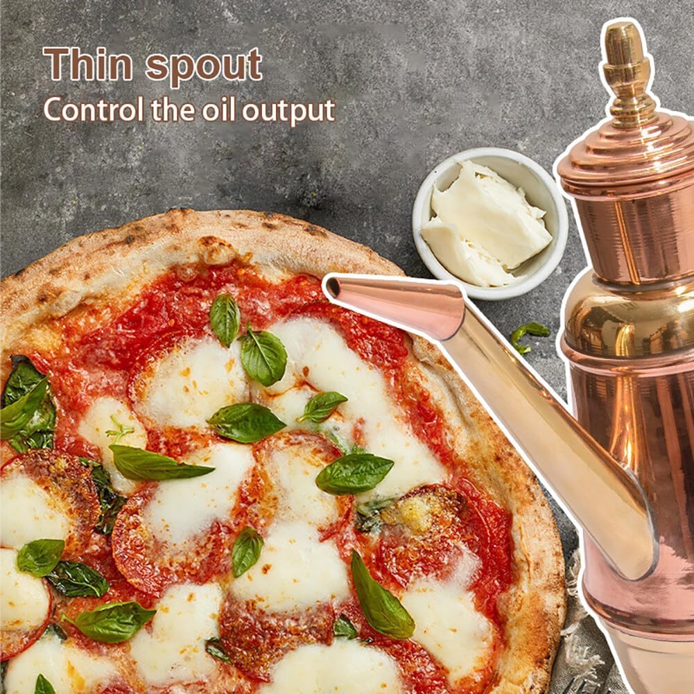 

Диспенсер для оливкового масла ikasus, Ретро Классический Европейский Медный Кувшин для масла ручной работы, Не капающий/Ежедневного использования Кувшин для масла и уксуса, для Кухни Ресторана