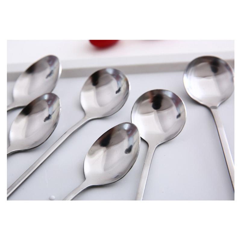 Stainless Steel Spoon Long Handle Coffee Spoon Ice Cream Stirring Spoon Meal Tableware Spoon Household Dinner Spoon Fruit Fork