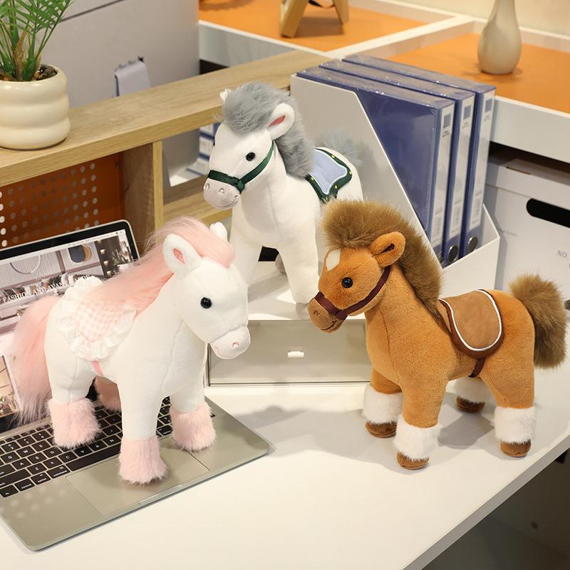 Cute Simulation Pony Doll Plush Toy Pony Doll Year Of The Horse Mascot Boy Soothing Rag Doll