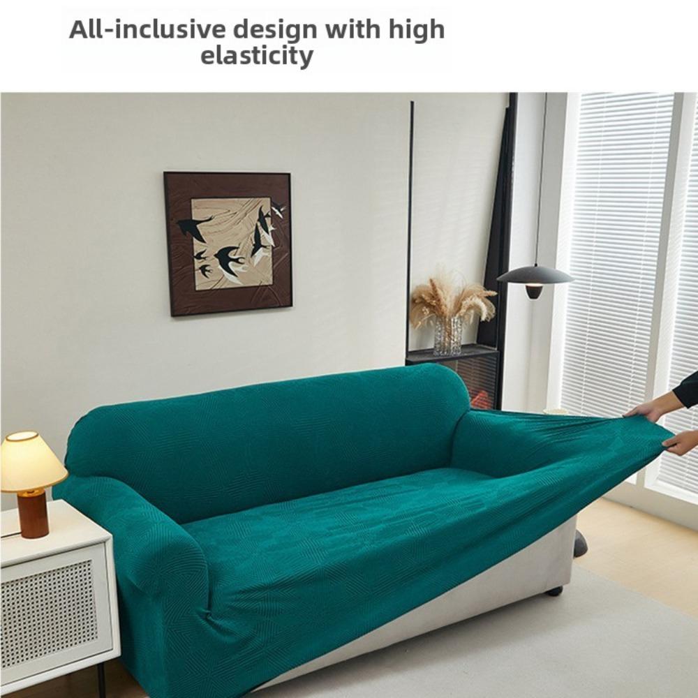 Thick Jacquard Sofa Cover Full Elastic Slipcovers for Single Three Four Seater Solid Color Sofa Protector
