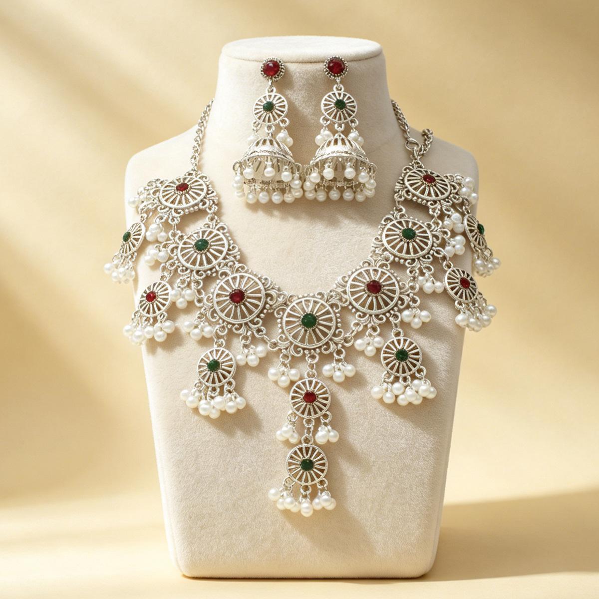 European and American Exaggerated Jewelry Set Fashion Jewelry Retro Necklace Earrings Set 2026 45CM