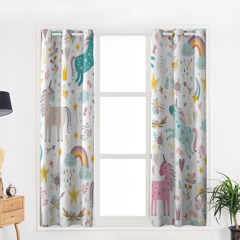 Единорог Цветок Радуга Облако Оконные Шторы Спальня Кухня Декор Шторы Панельные Оконные — фото 5