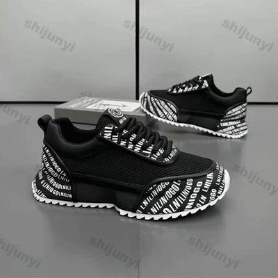 Tênis Plataforma Masculino 2026 Novo Malha Respirável Confortável Esporte Corrida Calçados Aumento de Altura Moda Cruzado Amarrado Casual