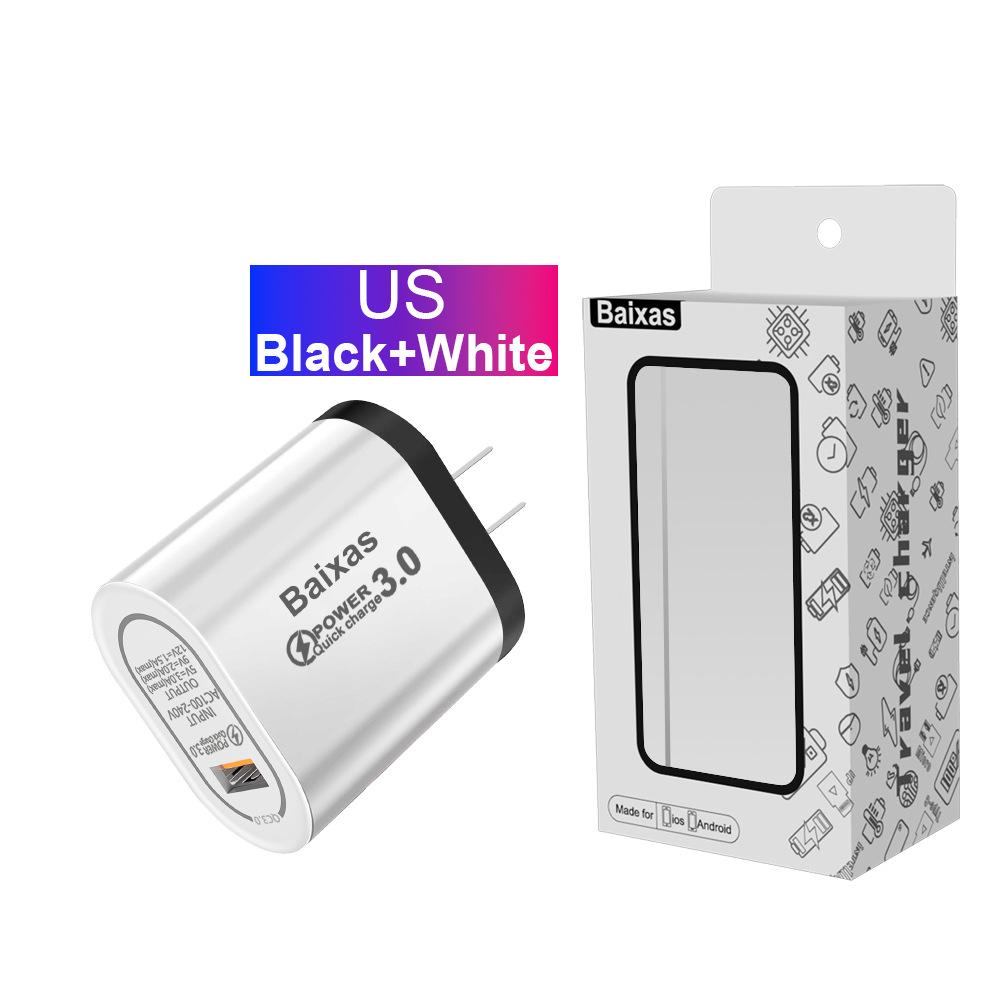 Universal QC3.0 Fast Charger - UK/EU/US, Single Port, Travel Adapter