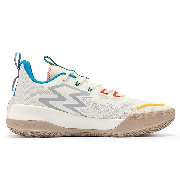 361 Big3 3.0 Pro Abriebfest Atmungsaktiv Niedrig geschnitten Basketballschuhe Herren Federweiß 672311110F-1