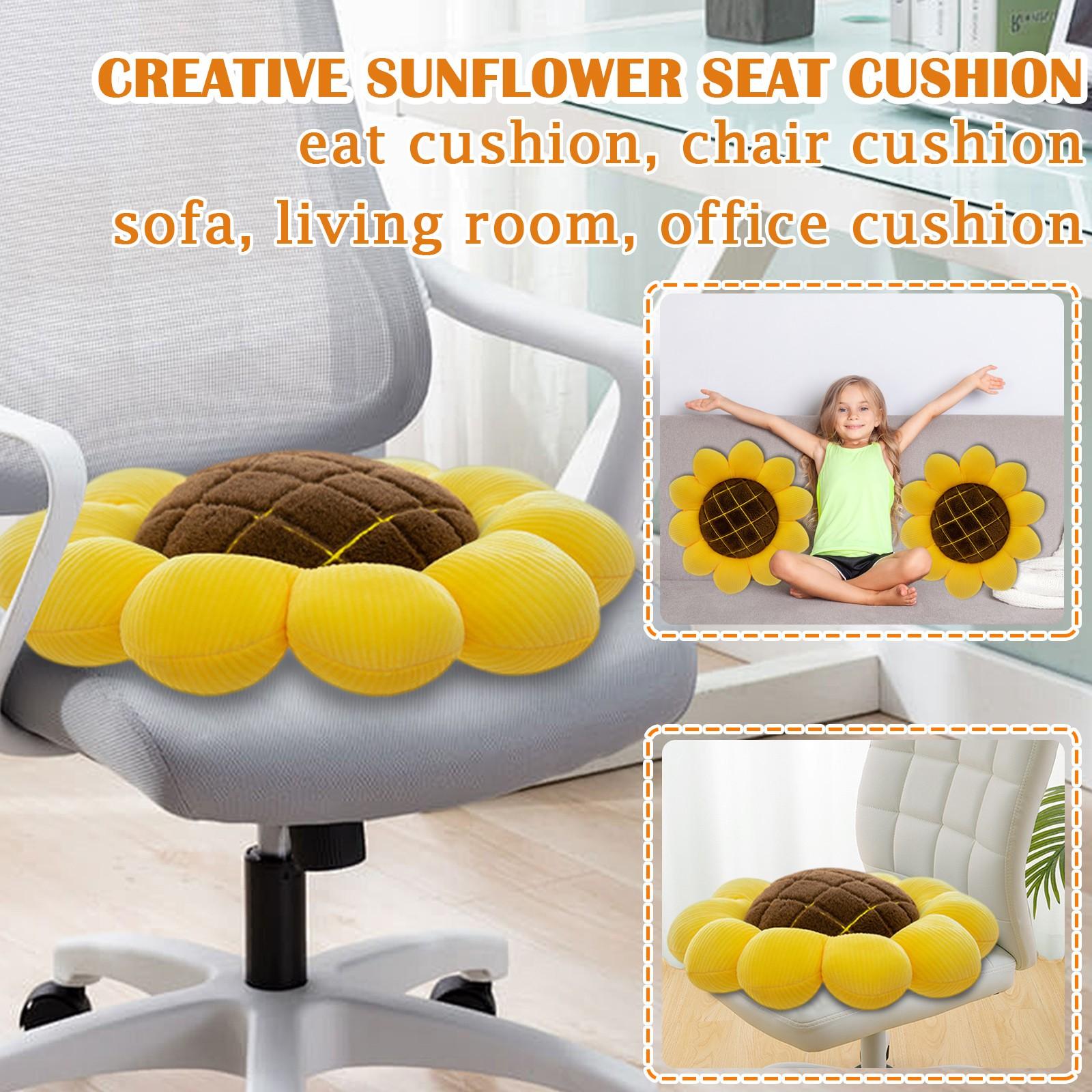 

Креативная подушка-подсолнух, плюшевая игрушка-подушка, диванная подушка, подушка для стула, подушка One Size жёлтый