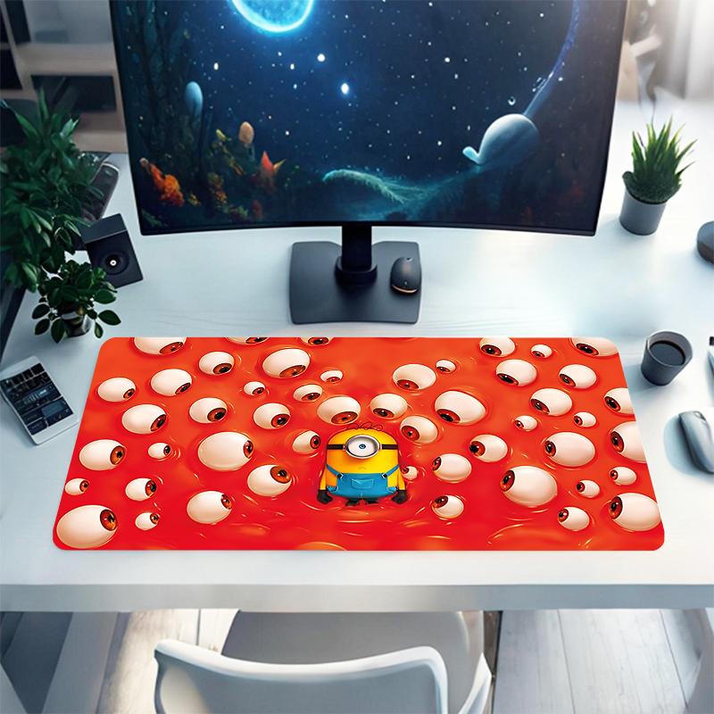 1Pc Minion Eye Soup Gaming Mouse Pad Keyboard Desk Mat Non-slip Rubber Lock Edge Waterproof Computer Mousepad for Office Home Decor Y1157