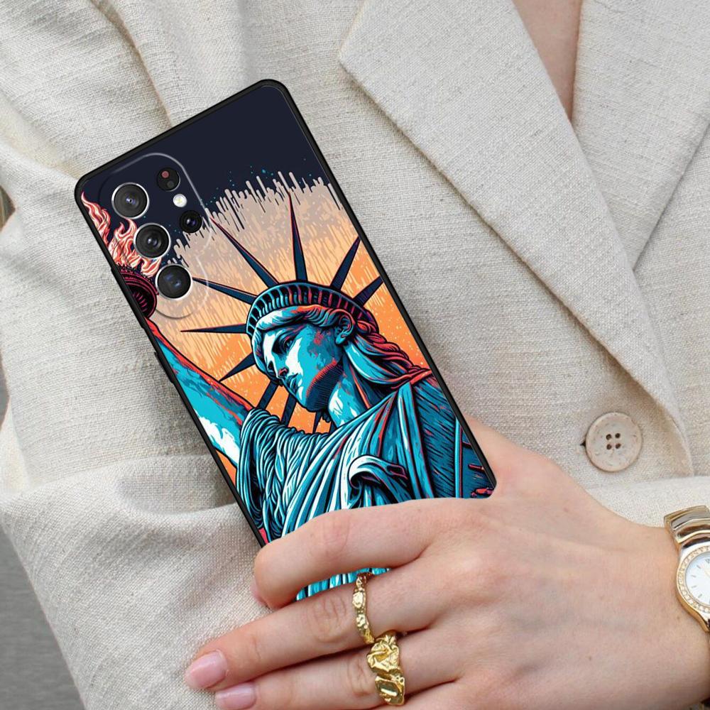 America Statue of Liberty Cell Phone Case for Samsung Galaxy S26 Ultra S25 S24 S23 S22 S21 S20 Note10 Cover
