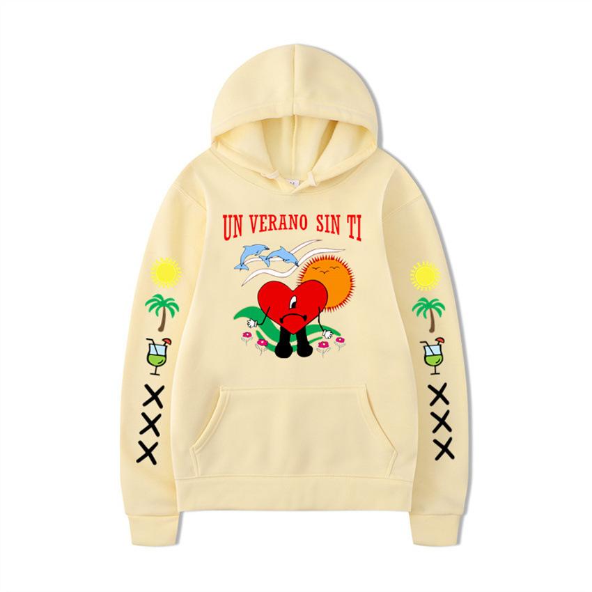 Un Verano Sin Ti Hoodie Bad Bunny Hooded Print Sweater Men And Women