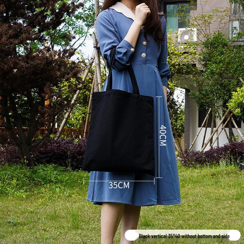 Customizable White Canvas Tote Bag with High-End Feel