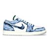 Jordan Air Jordan 1 Slip Resistant Abrasion Resistant Low top Vintage Basketball Shoes Unisex Blue Purple FQ7687-300(Team528-)