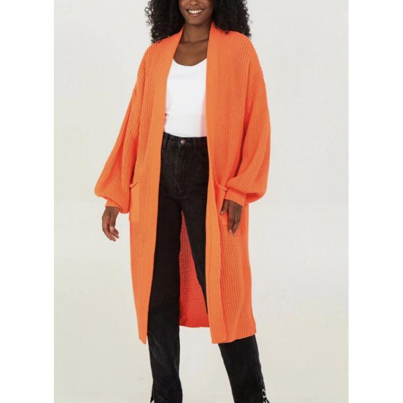 Übergroßer Strick-Cardigan-Pullover mit langen Ärmeln für Damen, Winter, lockere Passform, Übergröße, V-Ausschnitt, offene Vorderseite, langer Mantel