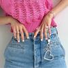 Heart/Circular Ring Shaped Keychain Polished Finish Alloy Keyring Accessory Fashionable Bag Charm Backpack Decoration