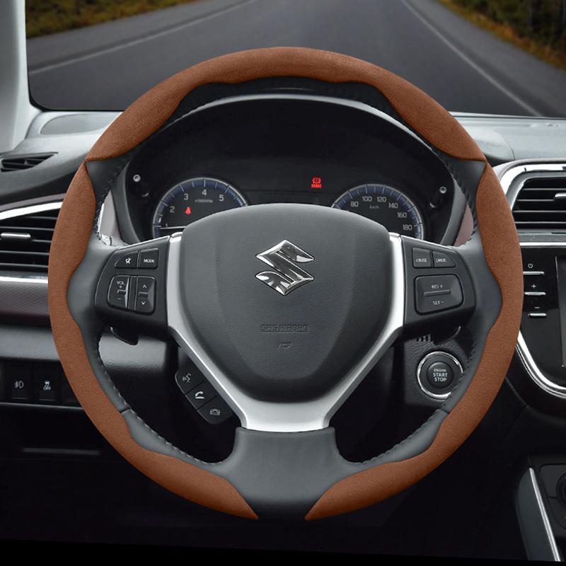 Suitable for Suzuki Anti-Slip Buckle Segmented Suede Steering Wheel Cover Suitable for Swift Sport Sx4 Grand Vitara Ly Jimny Solio Alto