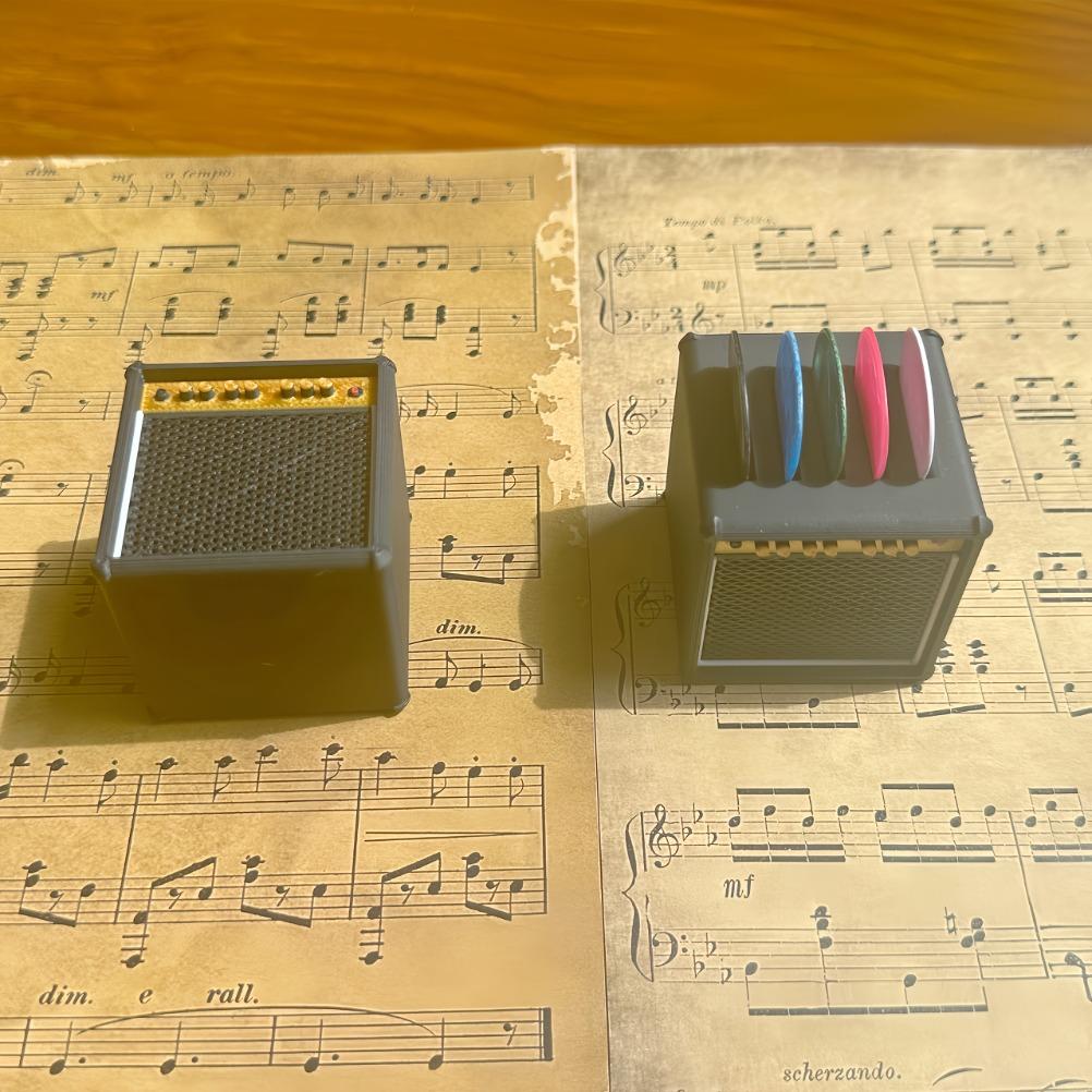 Guitar Pick Holder Guitar Speaker Model Pick Storage Box Portable Ukulele Guitar Pick Holder Guitarist Gift