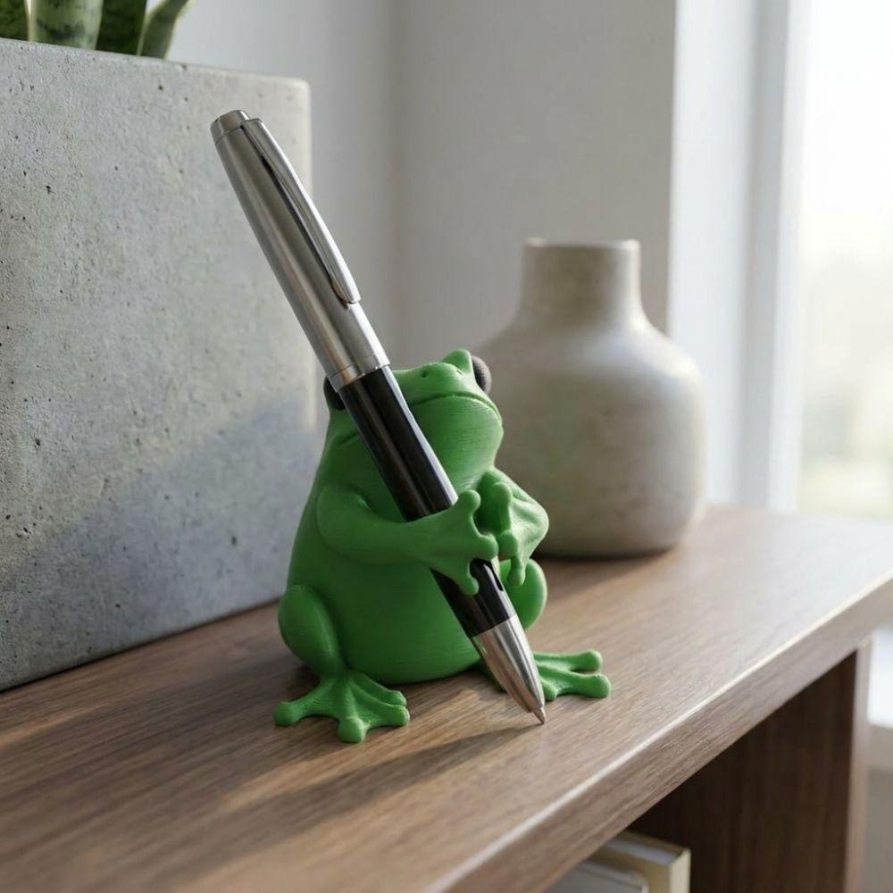 Plastic Novelty Frog Pen Stand Unique Frog Stationery Holder Stationery Display