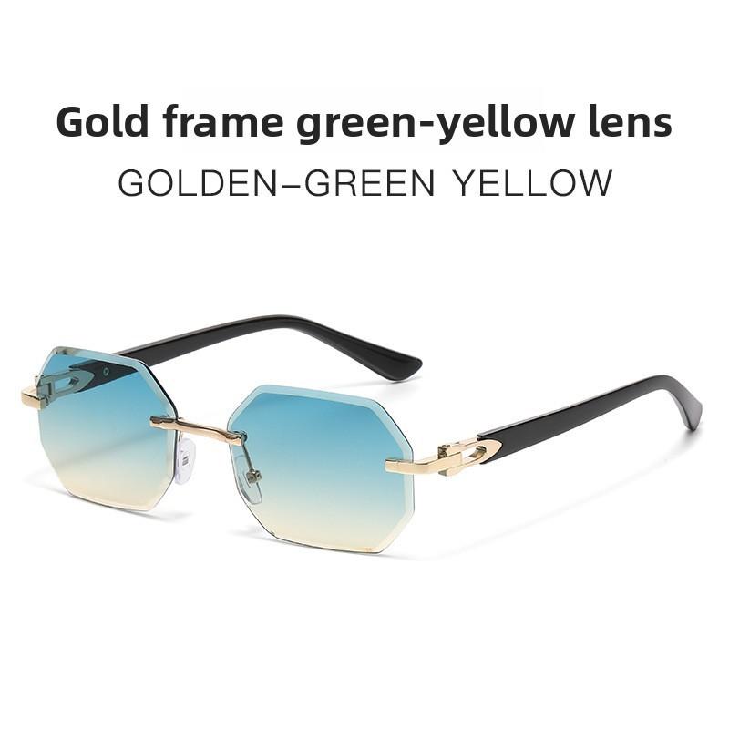 Geometrické Unisex Bezrámové Čtvercové Sluneční Brýle S Ochrannou UV400 Pro Venkovní Cestování A Módu