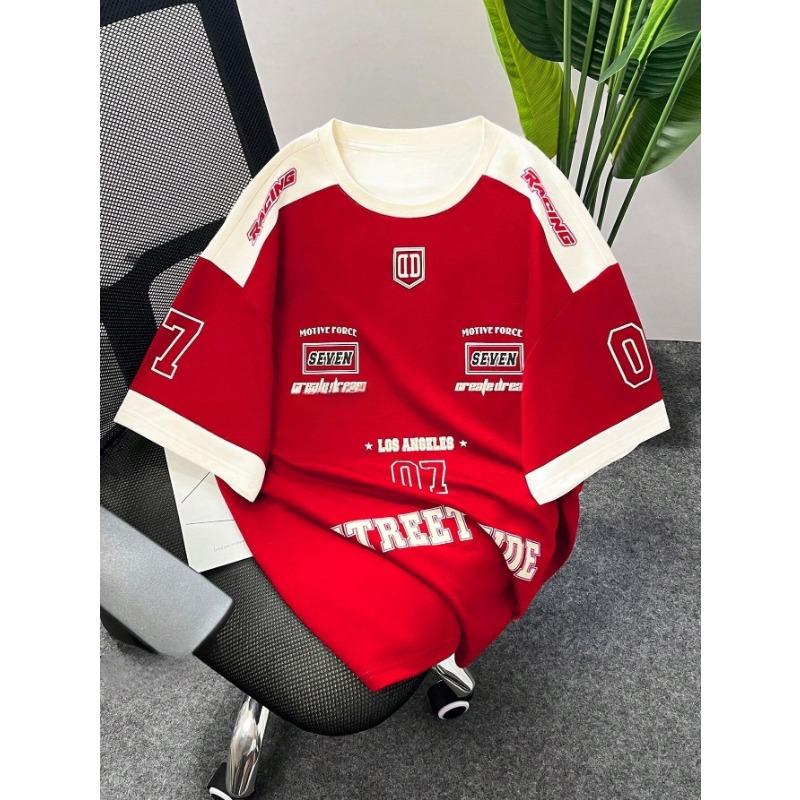 Short Sleeved Streetwear Sports Style Men's Sports Round Neck T-shirt Quick Drying Comfortable and Breathable