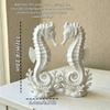 2PCS Minimalist Coral Base Seahorse Statue Double Seahorse Seahorse Table Decor  Gift Giving