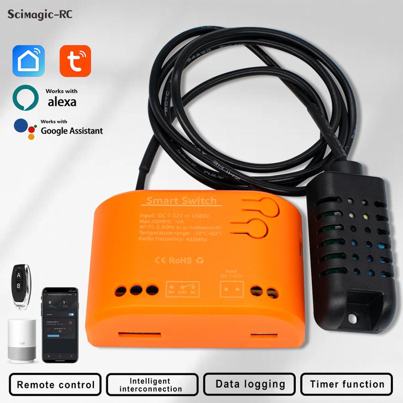 Tuya Wifi Temperature Humidity Sensor Switch for Aquariums Water Temperature Monitoring Work with Alexa Google Home 12V 24V 220V
