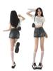 Korean Style High-Waist A-Line Denim Mini Skirt for Women - Spring/Summer Bodycon Skirt