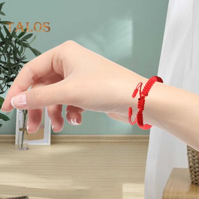 Unisex El İpi Ayarlanabilir El Yapımı Örgülü Düz Renk Kalın Kırılmaz Hafif İstiflenebilir Bileklik Sembolik Renkler Kutsamalar İçin Anlamlı