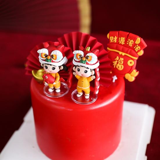 Lion Dance Doll Vivid Decorating Cute Crafts Hand Puppet Lion Dancing Toy for Kids