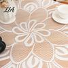 Vintage Lace Tablecloth White Floral Tablecloth, Rustic Boho Table Cover, Foldable Dining Cloth for Wedding Bridal Shower Party Decoration Decorative
