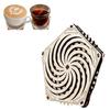 Kinetic Coaster Handmade Unique Pentagram Design Swivel Wooden Coasters Subtle Spiral Texture For Home/Office Decor Gifts