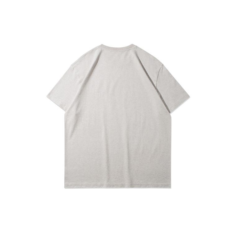 Li Ning Logo Embroidered Round Neck Loose Short Sleeve T-Shirt Men Tops Gray AHSR753-3