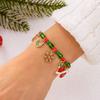 Cute Christmas Beaded Metal Bracelet for Women Xmas Santa Claus Crystal Snowman Elk Festival Jewelry Party Fashion Unisex Gifts