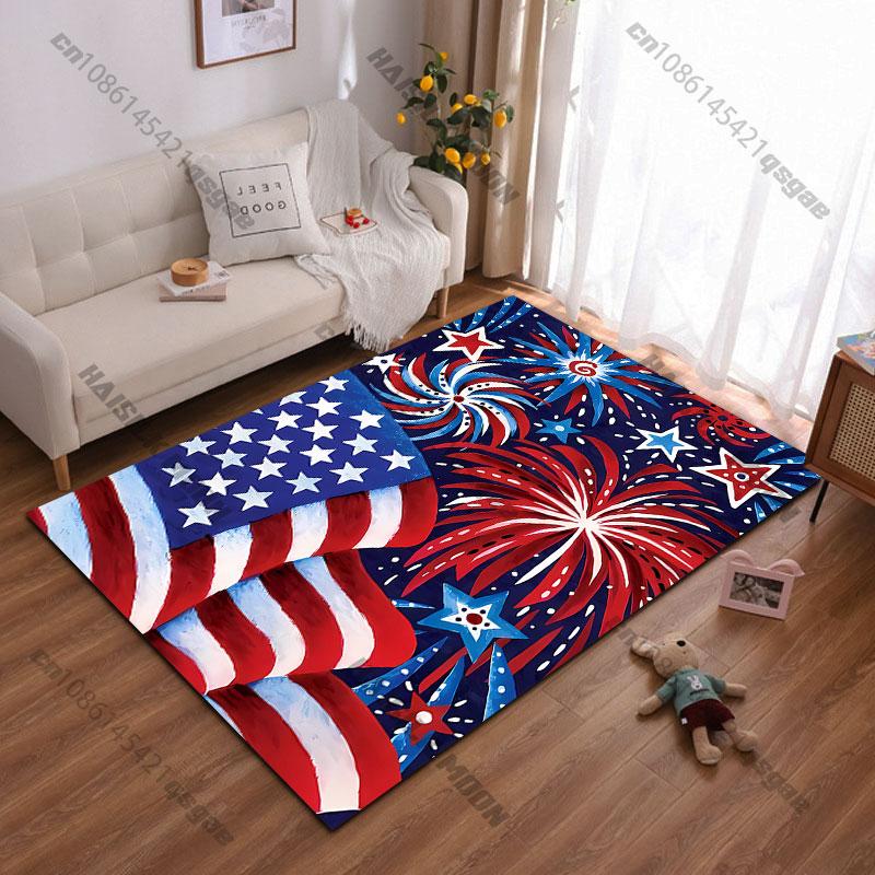 Celebration Patriotism American Flag Carpet Yoga Living Room Room Decor Children's Crawling Mat Doormat Area Rug