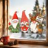 Holiday Glass Clings Christmas Gnome Static Window Sticker, PVC Waterproof Clings, Cartoon Festive Party Supplies Decals, Cute Faceless Dwarf Stickers