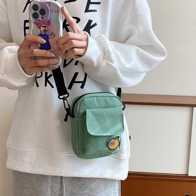 Canvas Crossbody Literary Small Backpack Women's Bag, Versatile Student Small Fresh Shoulder Change Bag