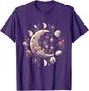 Celestial Moon Phase Boho Wildflowers Zodiac Witchcore T-Shirt