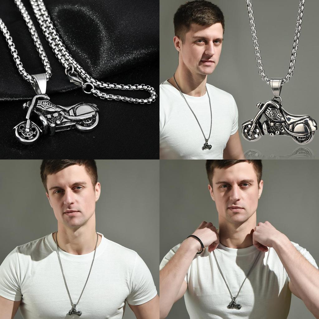 Stylish Motorcycle Pendant Necklace For Men And Women In Trendy Hip Hop Design