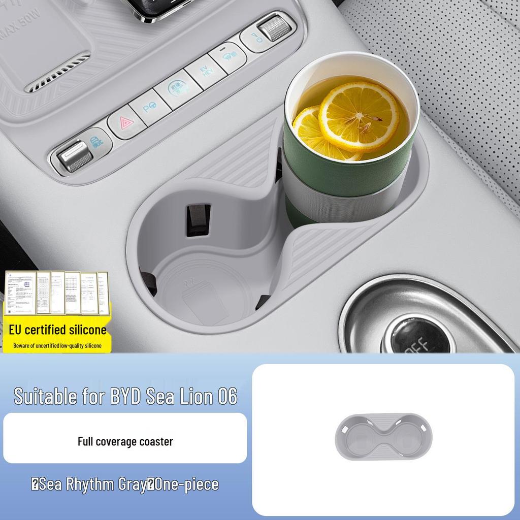 BYD Sea Lion Wireless Charging Silicone Pad & EV Cup Holder Cover for 25 Models