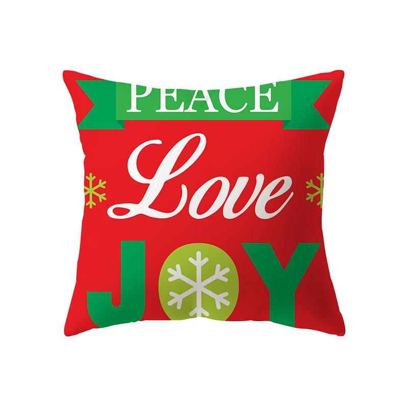 Cute Santa Claus Merry Christmas Printed Pattern Polyester Cushion Cover Home Living Room Sofa Decoration Pillow Pillow Cover