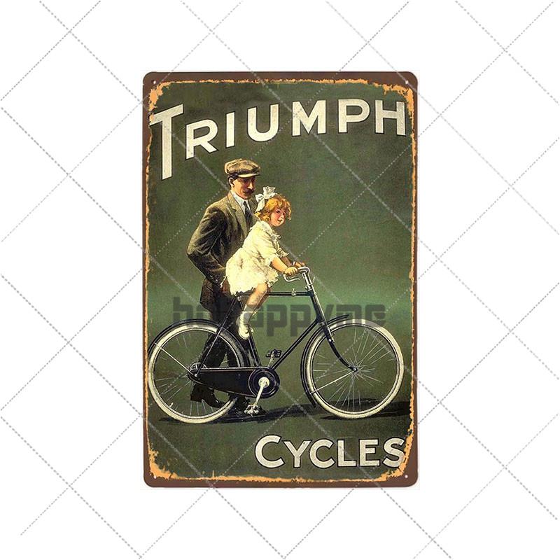 Segni Metallici Bici Vintage Poster Retro Bici da Ciclismo Decorazione Bar Pub Club Shabby Chic Pittura Artistica da Parete Targhetta 20x30cm