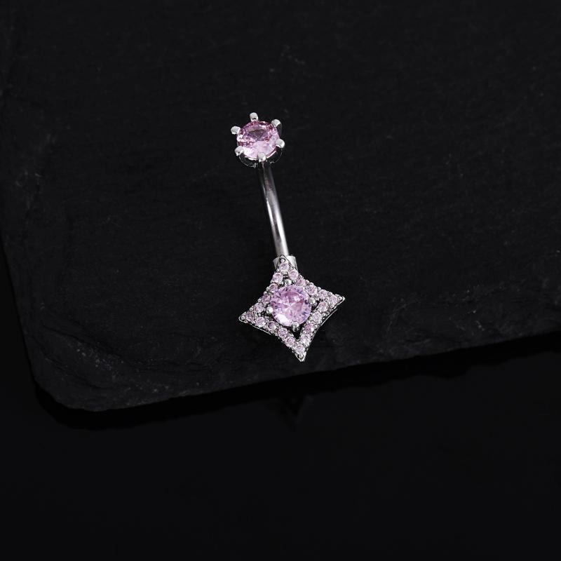 Star Zircon Belly Button Rings Y2K Girls Piercing Navel Nail Body Jewelry For Women Body Piercing Jewelry Gift